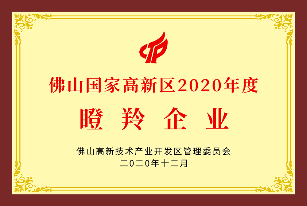 佛山国家高新区2020年度 瞪羚企业